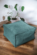 Carica l'immagine nel visualizzatore della galleria, Pouf a sacco quadrato per bambini, sgabello in velluto a coste, ideale per la cameretta dei bambini