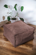 Carica l'immagine nel visualizzatore della galleria, Pouf a sacco quadrato per bambini, sgabello in velluto a coste, ideale per la cameretta dei bambini