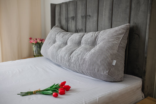 Testata del letto, Poggiatesta in velluto a coste - perfetto per lunghe serate - un nuovo livello di relax in camera da letto