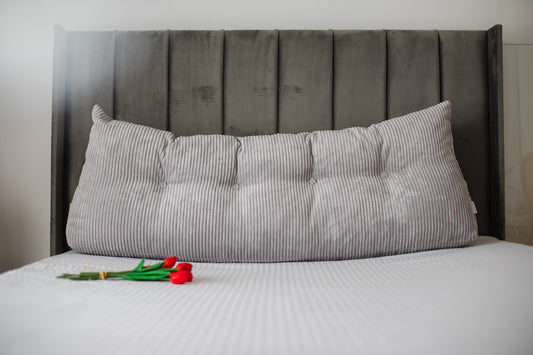 Testata del letto, Poggiatesta in velluto a coste - perfetto per lunghe serate - un nuovo livello di relax in camera da letto