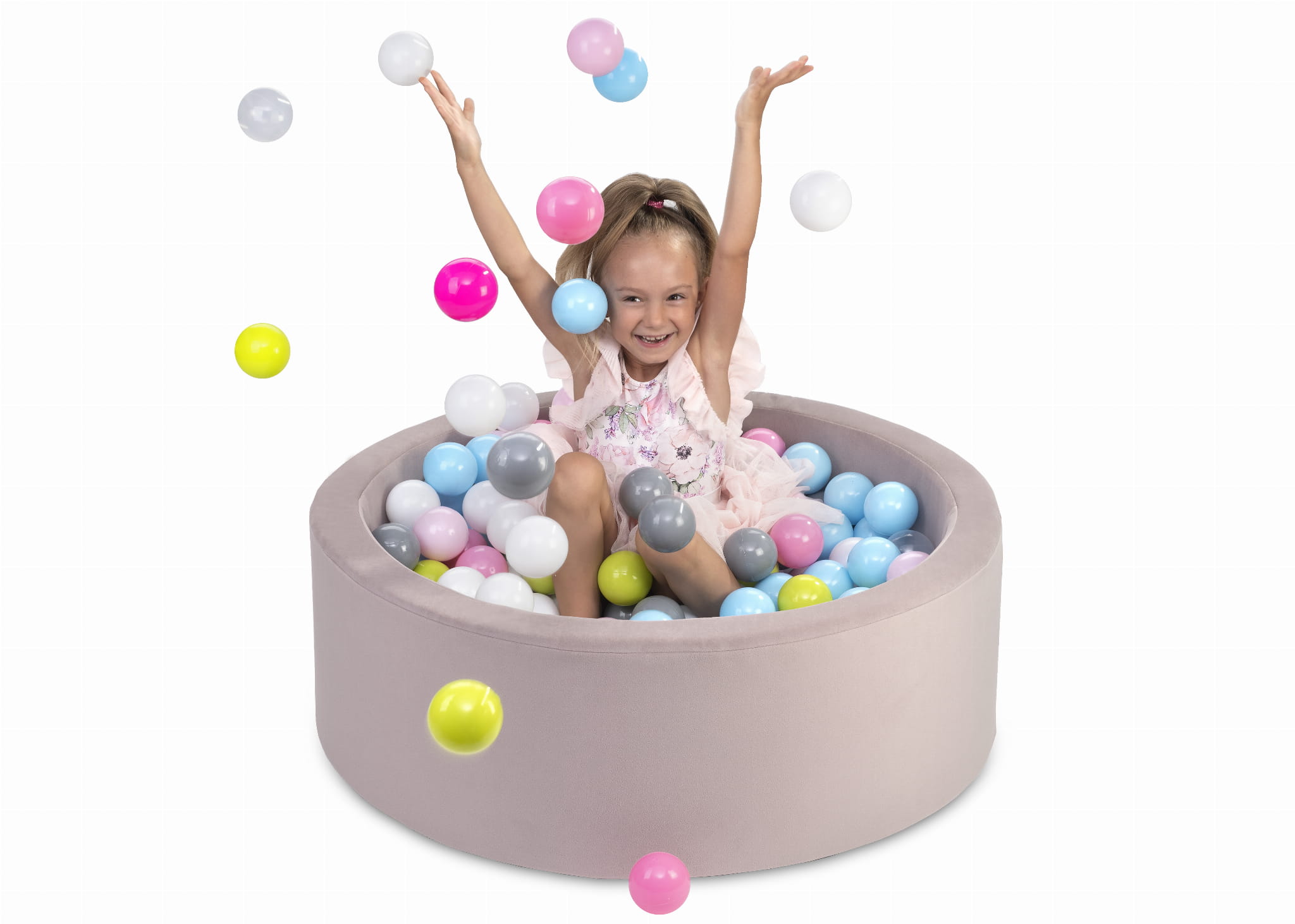 Piscina de bolas redonda y blanda para niños