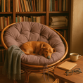 Carica l'immagine nel visualizzatore della galleria, Papasan rotondo cuscino trapuntato in velluto a coste
