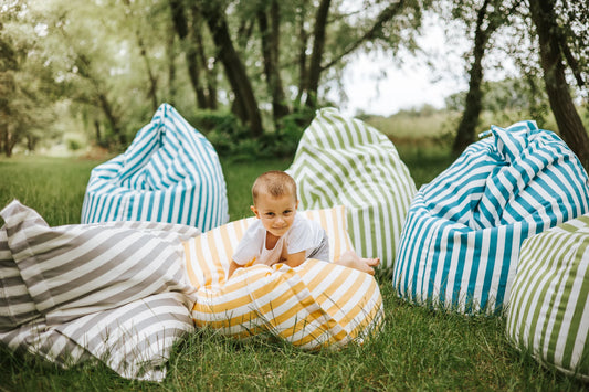 Pouffe Sitzsack Beanbag Banane STRIPE Wasserabweisend OEKO-TEX® 100