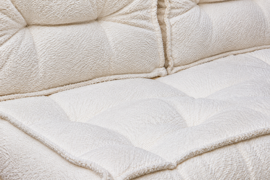 Cuscino per mobili da giardino Aspen - Tessuto bouclé morbido e resistente, perfetto per mobili da giardino e in rattan in giardino e sulla terrazza