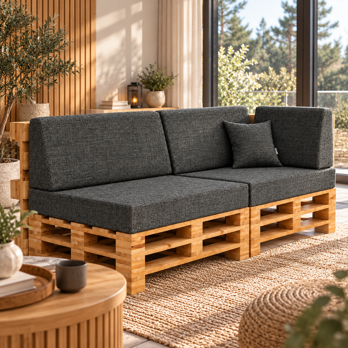 MADERA Palettenkissen – Sitz- und Rückenkissen für Wohnzimmer, Wintergarten & überdachte Terrasse