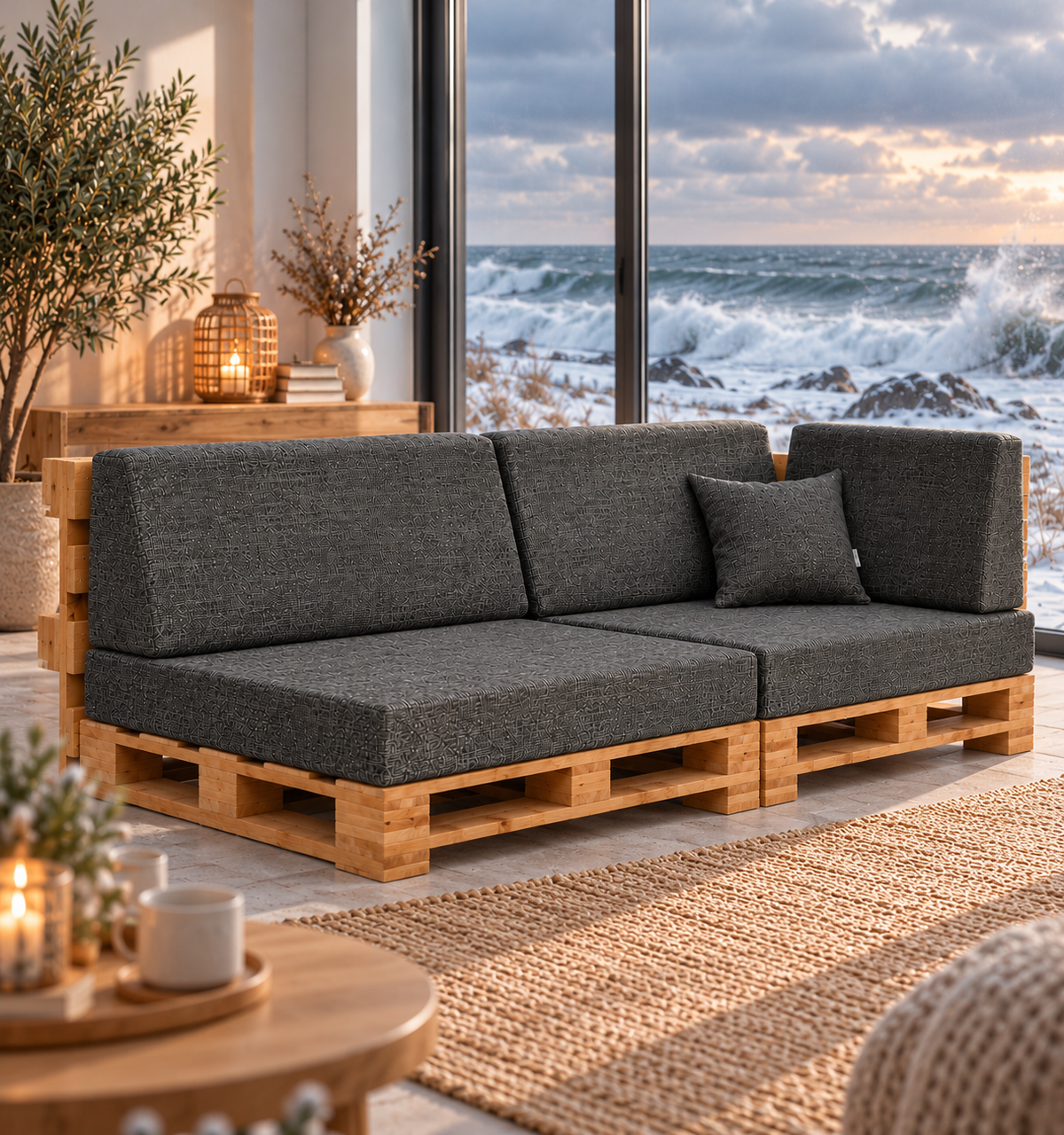 MADERA Palettenkissen – Sitz- und Rückenkissen für Wohnzimmer, Wintergarten & überdachte Terrasse