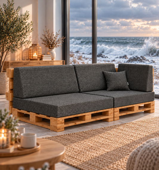 MADERA Palettenkissen – Sitz- und Rückenkissen für Wohnzimmer, Wintergarten & überdachte Terrasse