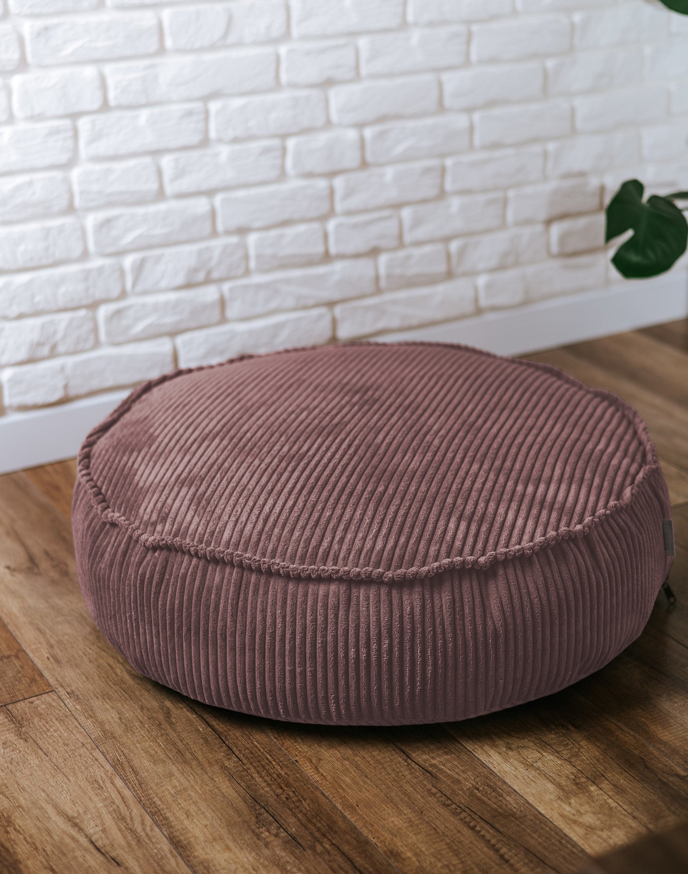 Pouf rotondo in velluto a coste, perfetto per un bambino - comfort per il tuo piccolo