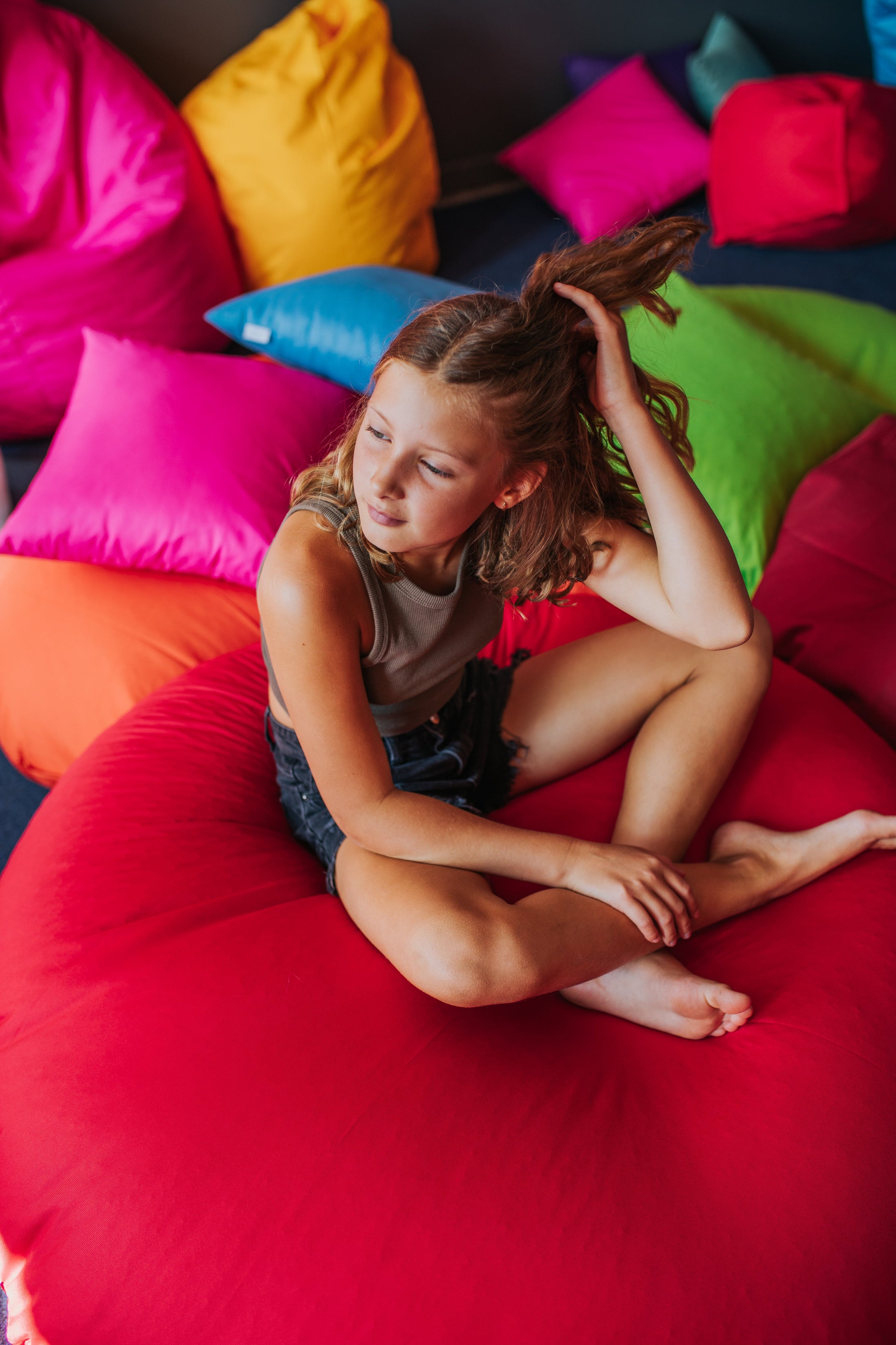 Sitzsack Pancake gefüllt mit EPS-Kugeln, großer Sitzsack für drinnen und draußen, wasserdicht, multifunktional, für Kinder und Erwachsene