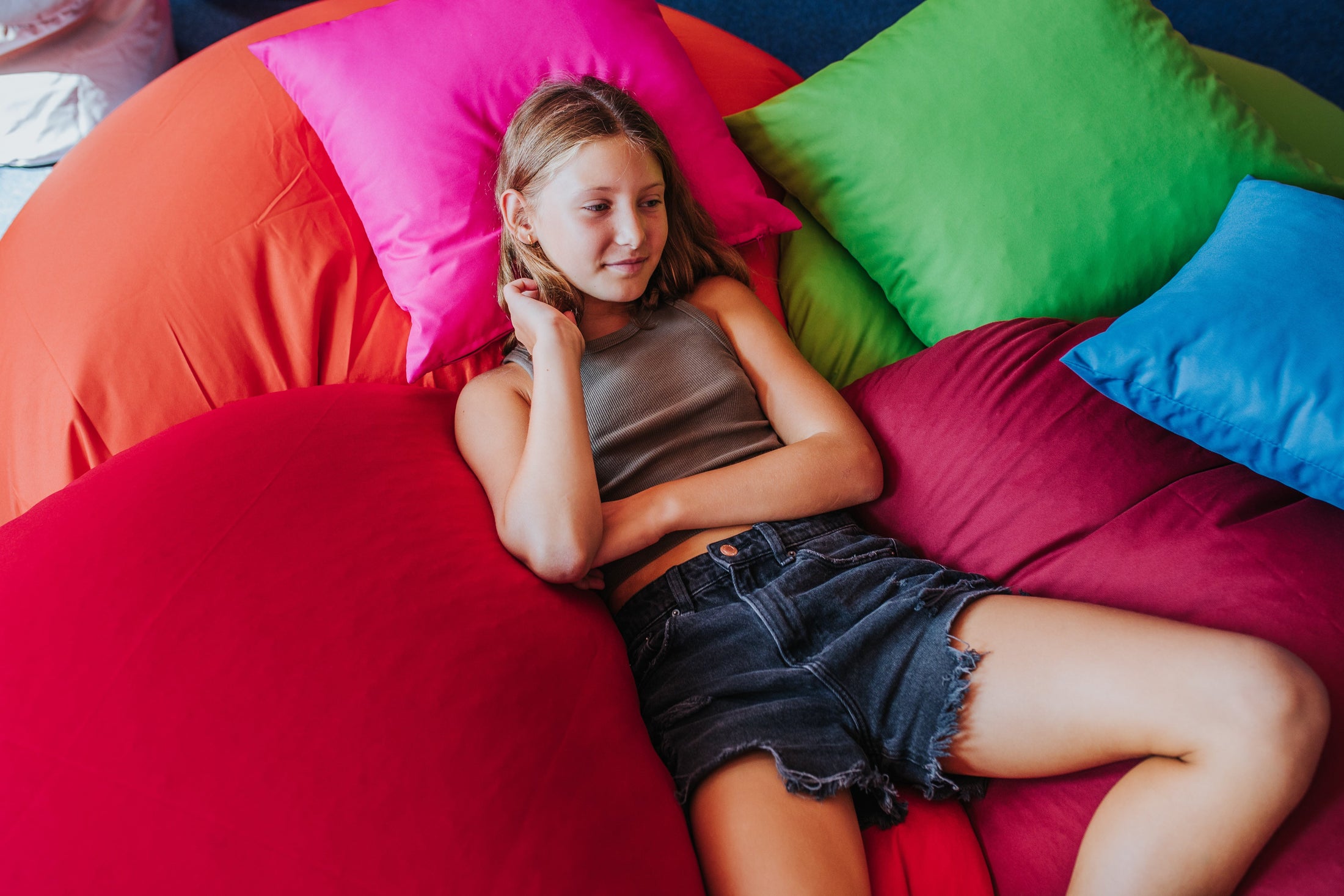 Sitzsack Pancake gefüllt mit EPS-Kugeln, großer Sitzsack für drinnen und draußen, wasserdicht, multifunktional, für Kinder und Erwachsene