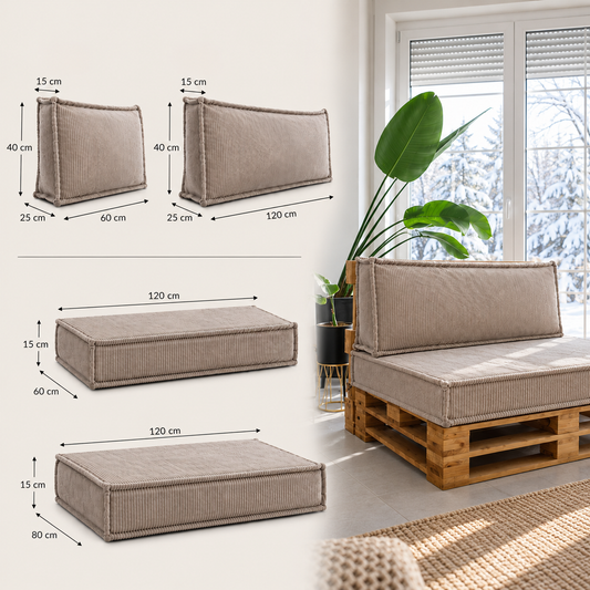 Gartenkissen Palettenkissen aus Cord CHAMONIX