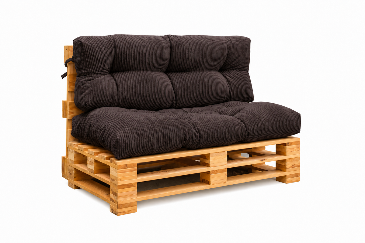 Palettenkissen OSLO CORD – gesteppte Kissen für Palettenmöbel – Indoor