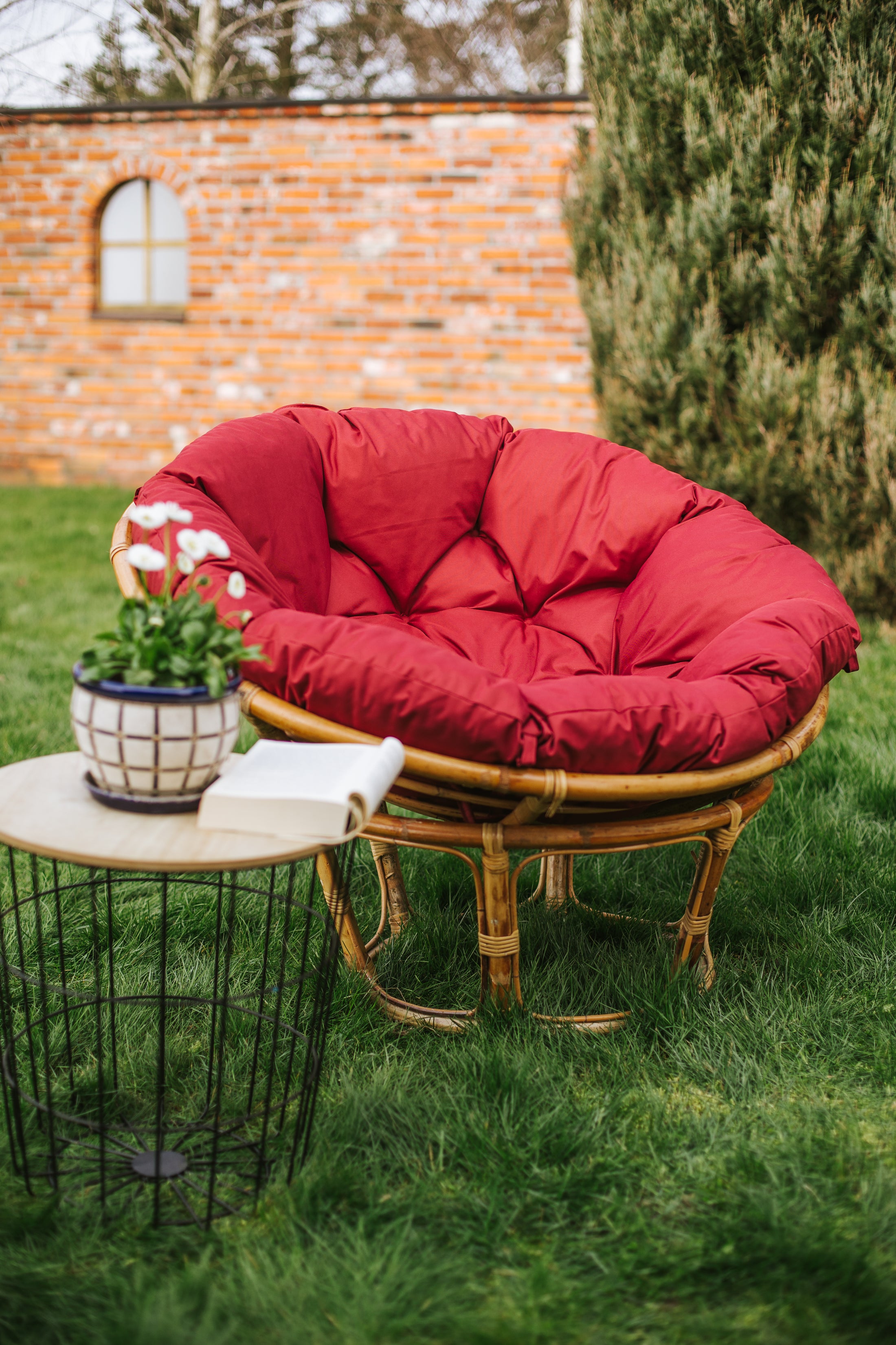 Cojín de silla Papasan acolchado con redondo