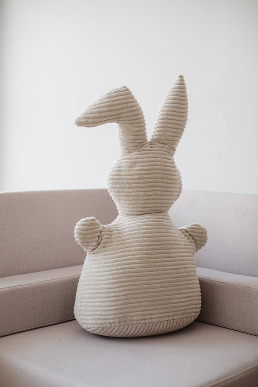 Cuscino a forma di coniglietto pasquale in morbido velluto a coste, perfetto come regalo