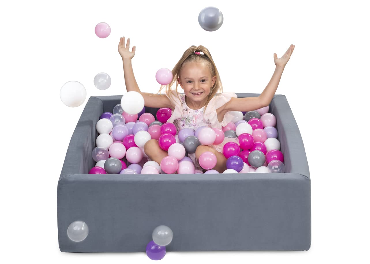 Morbida piscina retangolare con palline di plastica per bambini 
