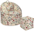 Carica l'immagine nel visualizzatore della galleria, Poltrona Beanbag pouf tema floreale primaverile Pouf con imbottitura in EPS con comodo poggiapiedi
