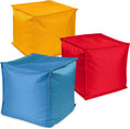 Bild in Galerie-Betrachter laden, Sitzsack Sitzhocker mit EPS-Perlen Füllung 40x40x40cm Fußhocker Sitz-Pouf für Kinder und Erwachsene
