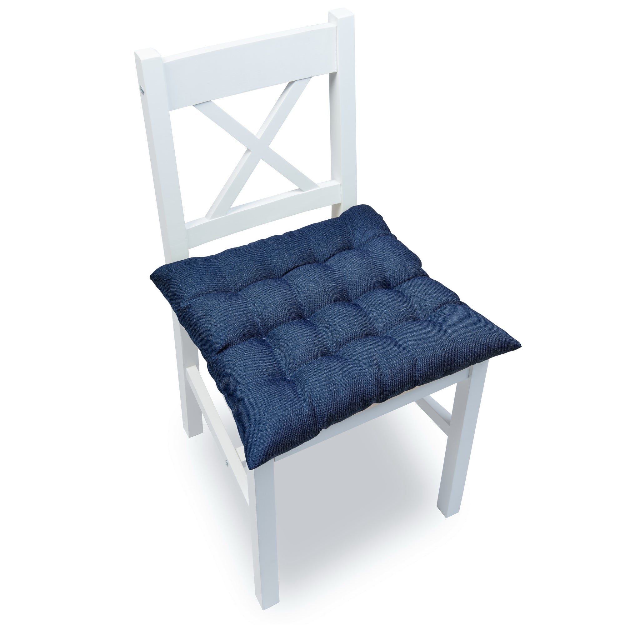 Gesteppte Stuhlkissen 4er Set mit Befestigungsbändern, elegante Stuhlkissen für Küche und Garten